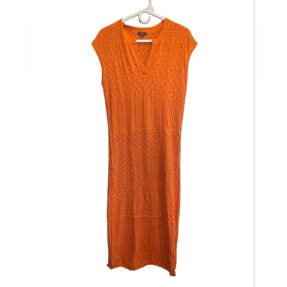 Rails Ashley Midi Knit Sun Dress Arancione Orange Swim Cover Up Size Medium